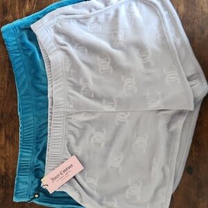 Juicy Couture Velour Shorts 2 Pack Grey & Turquoise L NwT